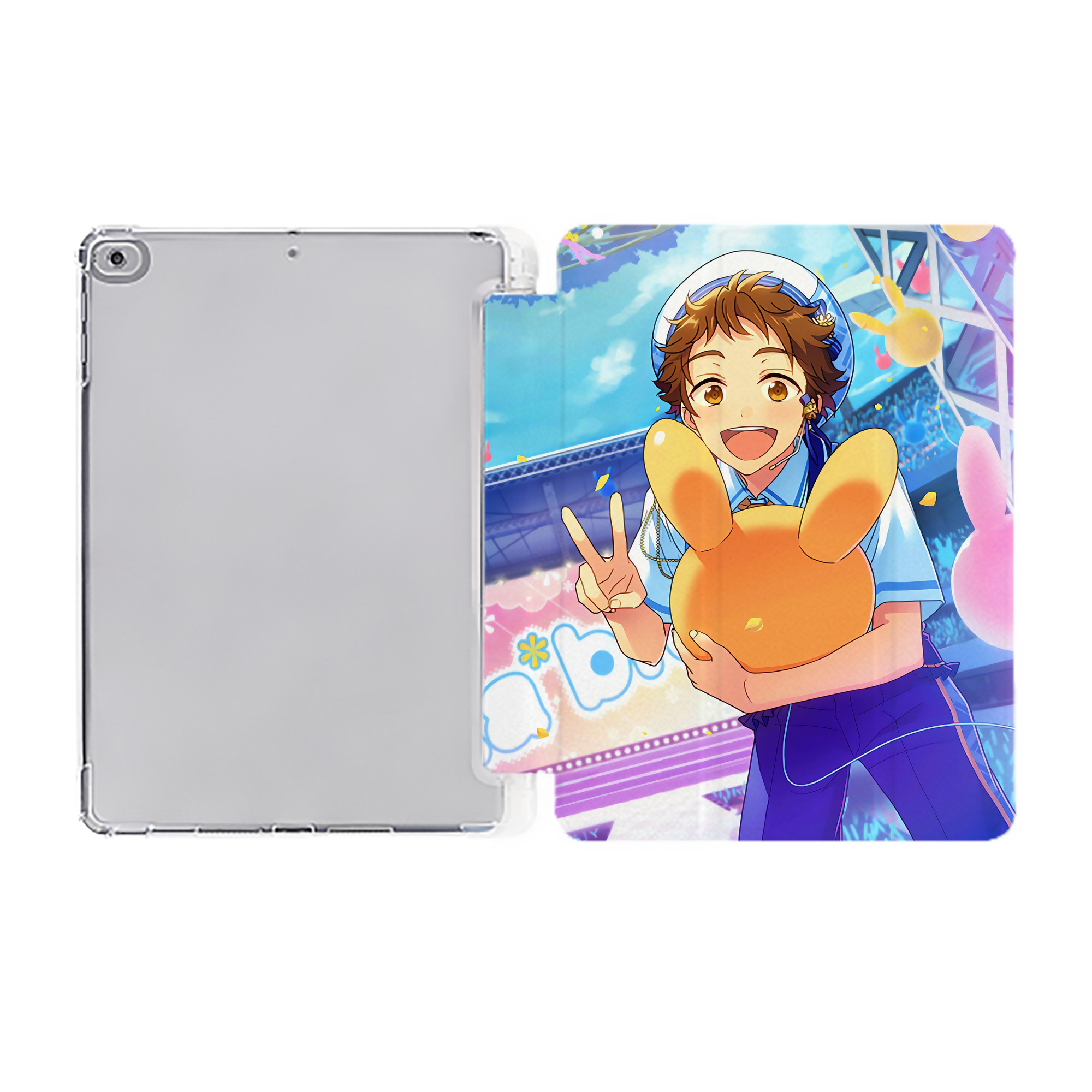 （画像用） あんさんぶるスターズ! Ensemble Stars IPad ケース ペン収納付き 三つ折りスタンド PUレザー×シリコン 対応機種9.5/10.5/10.9インチ
